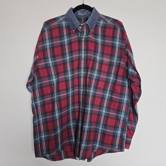 VTG Cotton Brothers Men's Red Plaid Shirt - Picture 1 of 8